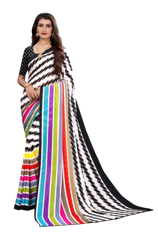 Fancy Georgette Printed Saree With blouse